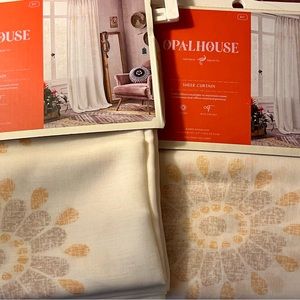 Opal house Curtain Panels Sheer Amber Medallion 54x84, 2 panels